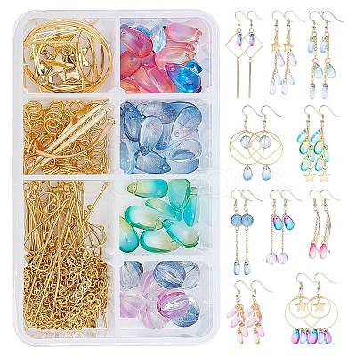 Teardrop Charm Jewelry Set DIY Making Kit DIY-SC0017-59-1