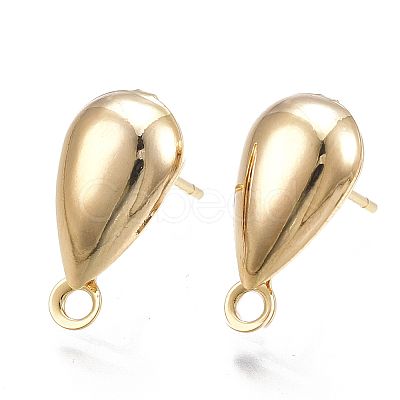 Brass Stud Earring Findings X-KK-T038-467G-1