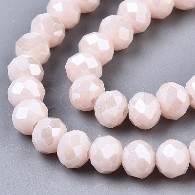 Electroplate Glass Beads Strands EGLA-A034-P8mm-A08-1