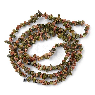 Natural Unakite Beads Strands G-G0003-B13-1