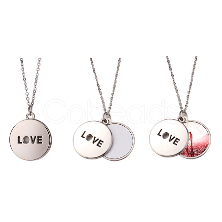 Sublimation Blank Aluminum Pendant Necklace LS-NJEW-E020-01P-01-1