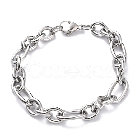 Tarnish Resistant 304 Stainless Steel Figaro Chain Bracelets BJEW-E271-05P-1