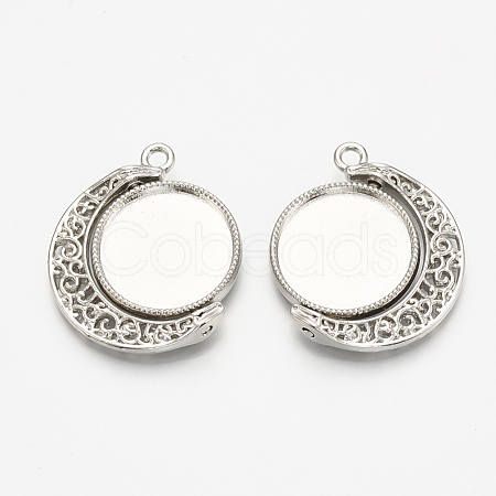 Alloy Pendant Cabochon Settings PALLOY-S108-12P-1