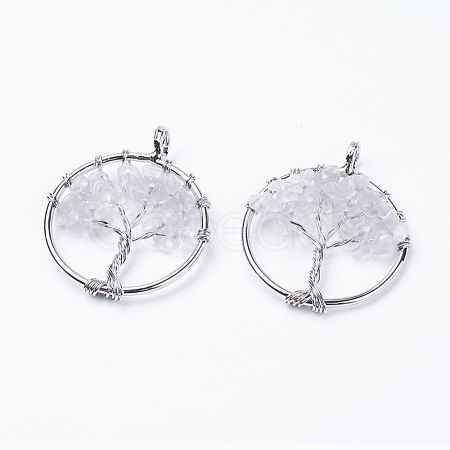Natural Quartz Crystal Pendants X-G-E419-21P-1