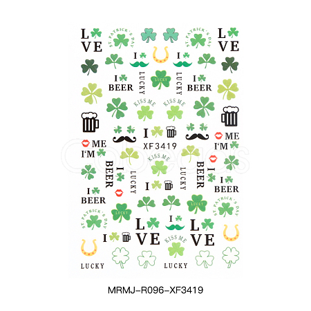 Self Adhesive Nail Art Stickers Decals for Ireland MRMJ-R096-XF3419-1