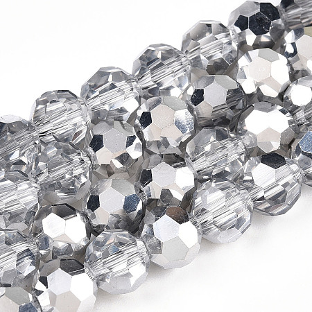 Transparent Electroplate Glass Beads Strands EGLA-A035-T8mm-M01-1