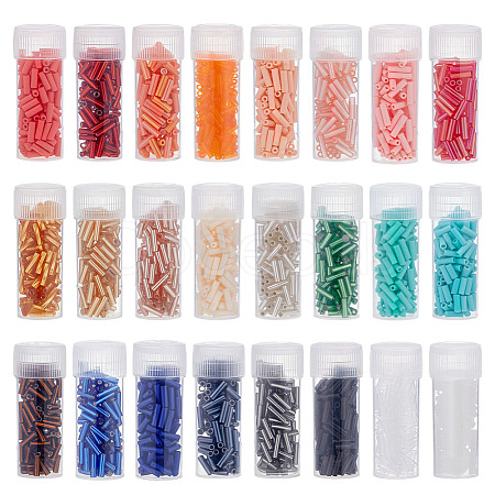 2147Pcs 24 Styles Glass Bugle Beads SEED-ME0001-22-1