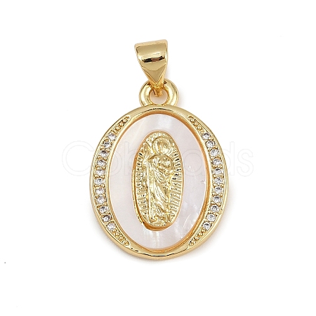 Brass Micro Pave Cubic Zirconia Pendants KK-D376-07G-1