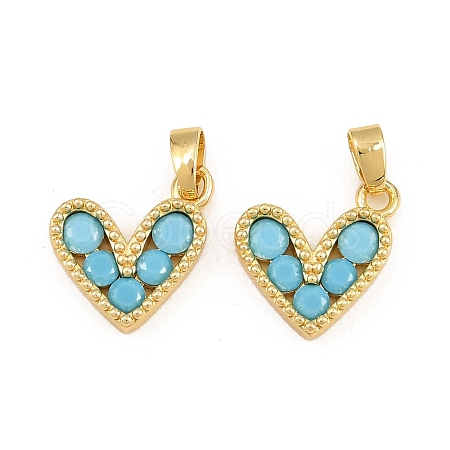 Brass Micro Pave Sky Blue Cubic Zirconia Charms CU-CBAA571-07G-1