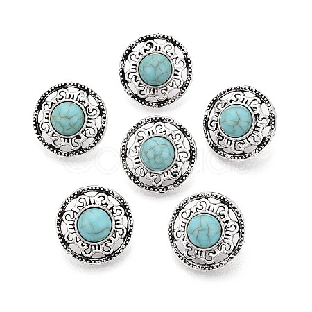 Zinc Metal Alloy & Natural Turquoise Buttons BUTT-WH0057-001C-AS-1