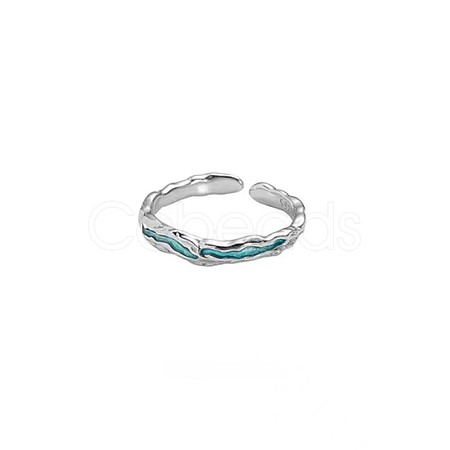 Textured Alloy & Enamel Cuff Rings FS-WG16B81-04-1