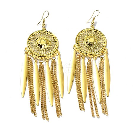 Golden Alloy Chandelier Earrings EJEW-D092-03D-G-1