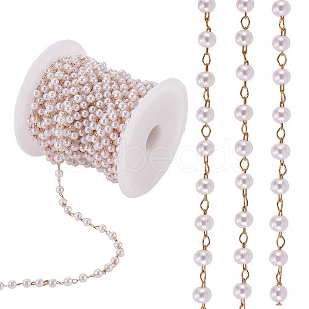 Plastic Imitation Pearl Beaded Chain JX303A-1