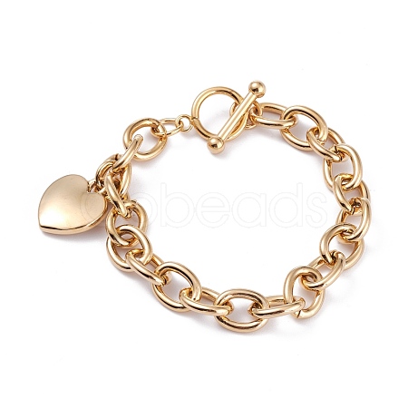 PVD Vacuum Plating 304 Stainless Steel Charm Bracelets BJEW-I295-09G-1