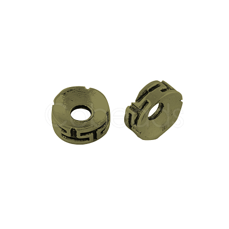 Flat Round Tibetan Style Alloy Spacers Beads X-TIBEB-Q066-06AB-LF-1