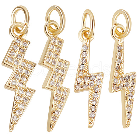 Beebeecraft 12Pcs 2 Styles Brass Micro Pave Cubic Zirconia Pendants ZIRC-BBC0001-54-1