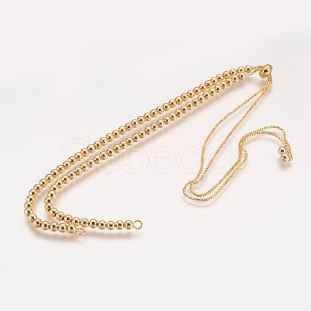Brass Bead Chain Necklace Making NJEW-F151-01G-1