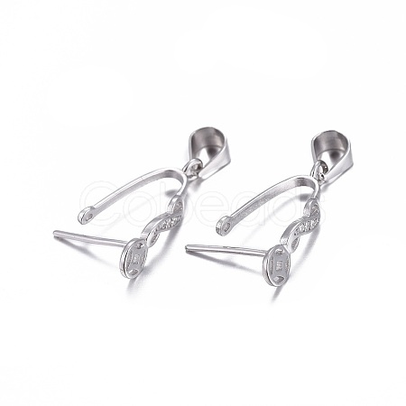 Anti-Tarnish Rhodium Plated 925 Sterling Silver Pendant Bails STER-L058-004P-1
