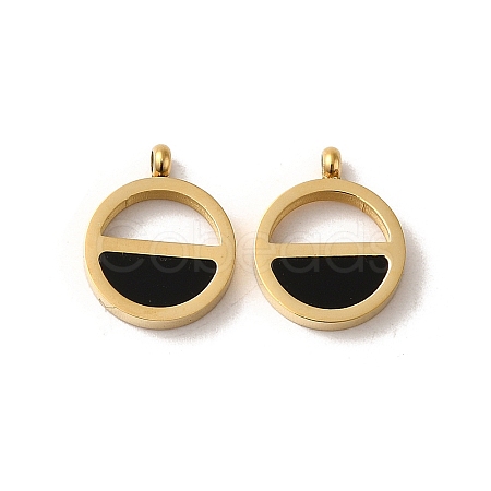 304 Stainless Steel Enamel Charms STAS-L022-334G-1