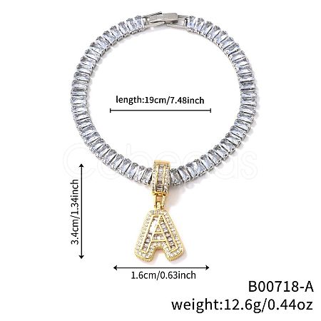 Fashionable Brass Micro Pave Clear Cubic Zirconia Charm Bracelets LS-AF9298-1-1