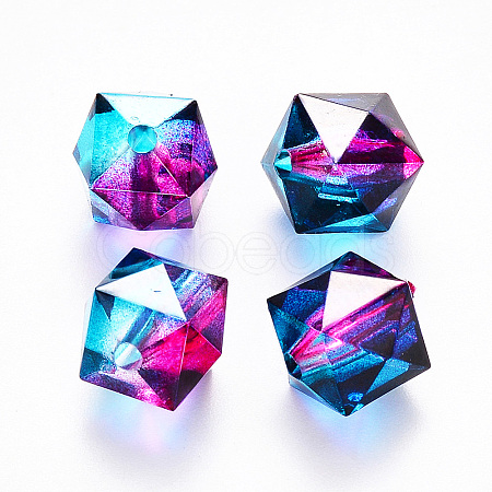 Transparent Spray Painted Crackle Acrylic Beads ACRP-YW0001-01L-1