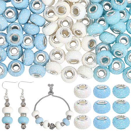 100cs Large Hole Resin European Beads RESI-PA0001-22A-1