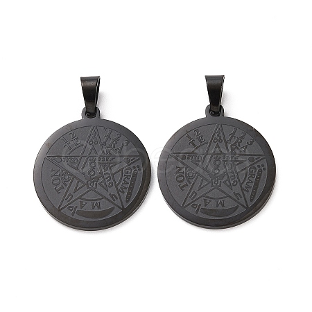 Religion 304 Stainless Steel Flat Round STAS-L123-32B-1