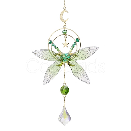Resin Butterfly Hanging Ornaments HJEW-TA00179-1
