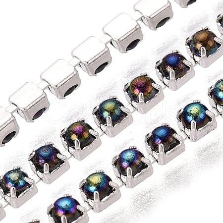Iron & ABS Plastic Imitation Pearl Tennis Chains CH-Q006-01A-04-1