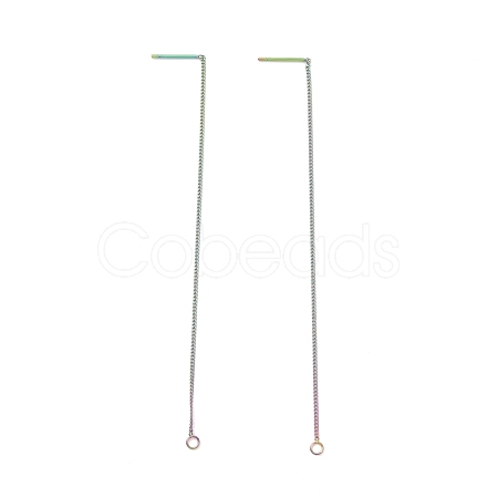 Ion Plating(IP) 304 Stainless Steel Stud Earring Finding STAS-E161-07RC-1