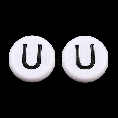 Opaque White Acrylic European Beads AC-CBA3BDD-01U-1