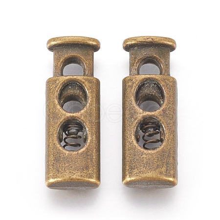 Alloy Spring Cord Locks X-PALLOY-WH0027-04-AB-1