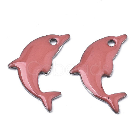 201 Stainless Steel Enamel Pendants STAS-N088-16J-1
