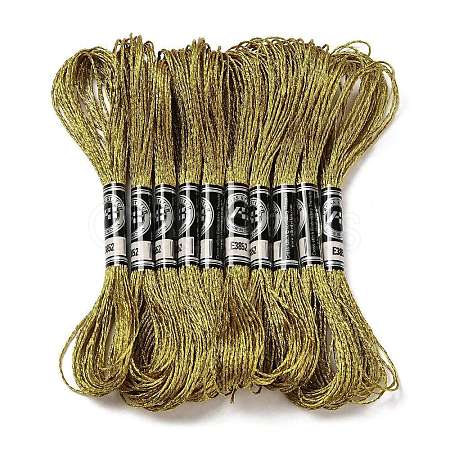 10 Skeins 12-Ply Metallic Polyester Embroidery Floss OCOR-Q057-A06-1