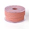 Braided Cowhide Cord, Leather Jewelry Cord, Jewelry DIY Making Material, Coral, 3mm, about 21.87 yards(20m)/roll