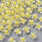 Transparent Acrylic Beads, Bead in Bead, Faceted, Star, Yellow, 10.5x11x7mm, Hole: 2mm, about 1280pcs/500g