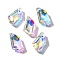 Glass Pendants, Nuggets, AB Color, Faceted, Clear AB, 17.5x11.5x5mm, Hole: 1.4mm