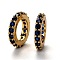 Brass Micro Pave Cubic Zirconia European Beads, Long-Lasting Plated, Real 18K Gold Plated, Large Hole Beads, Ring, Blue, 10x1.8mm, Hole: 6mm