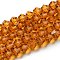 Transparent Glass Beads Strands, Faceted, Bicone, Dark Orange, 3.5~3.8x3mm, Hole: 0.8mm, about 113~115pcs/strand, 36~36.5cm