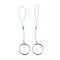 Polyester Cord Mobile Straps, with Platinum Plated Iron Findings, Light Cyan, 10.1~10.2cm