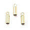 Rack Plating Brass Cord Ends, Cadmium Free & Lead Free, Column, Light Gold, 0.8x0.25x0.12cm