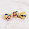 Brass Enamel Beads, Golden, Round, Bat, 12mm