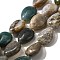 Natural Indian Agate Beads Strands, Teardrop, 16x12x5~6mm, Hole: 1mm, about 25pcs/strand, 15.16''~15.75''(38.5~40cm)