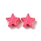 Spray Painted Alloy Beads, Star, Cerise, 7x7.5x3.2mm, Hole: 1.2mm