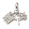 Rack Plating Alloy Crystal Rhinestone European Dangle Charms PALLOY-A009-04P-1