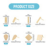 8Pcs 4 Styles Brass Stud Earring Findings EJEW-TA0001-65-3
