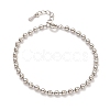 3MM Brass Ball Chain Bracelets for Women BJEW-G703-07P-1