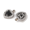 304 Stainless Steel Cubic Zirconia Pendants STAS-A076-02P-04-2