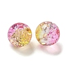 Transparent Spray Painting Crackle Glass Beads GLAA-L046-01B-36-2
