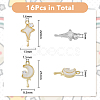 16Pcs 4 Style Alloy Micro Pave Cubic Zirconia Pendants FIND-DC0002-69-2